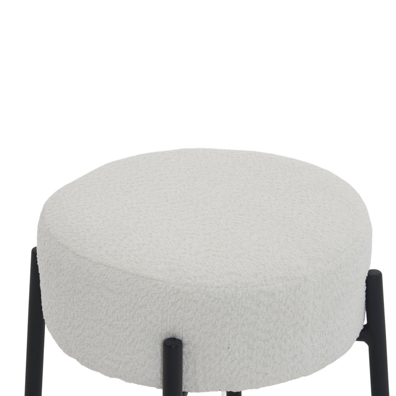 Round Bar Stools (Set of 2), Contemporary Upholstered Dining Stools For Kitchens, Coffee Shops And Bar Stores