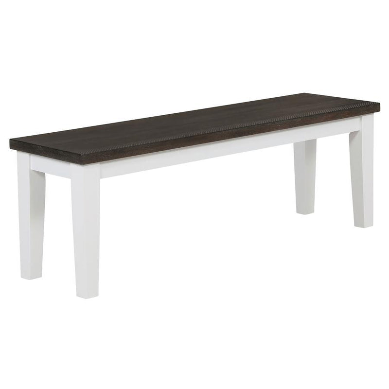 Kingman - Wood Dining Bench - Distressed White - Atlantic Fine Furniture Inc