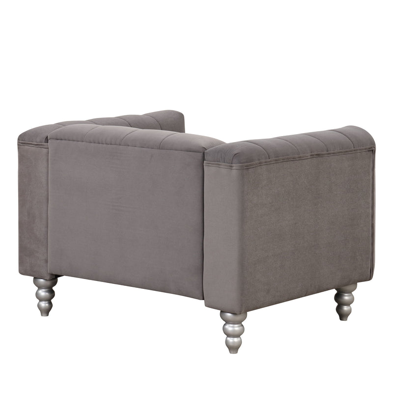 Modern Sofa Dutch Fluff Upholstered Sofa & Wood Legs, Buttoned Tufted Backrest