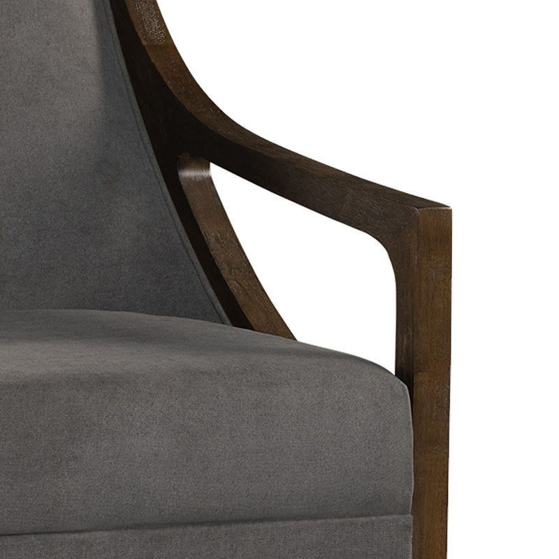 Hopkins - Chair With Brown Arm - Columbia Charcoal