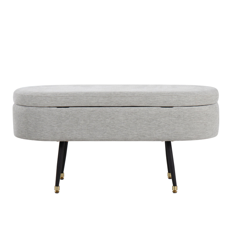 Harvey - Contemporary Storage Bench - Black / Light Gray