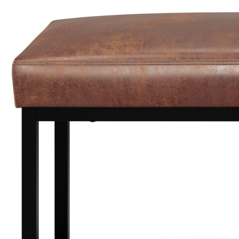 Reynolds - Ottoman Bench - Distressed Saddle Brown