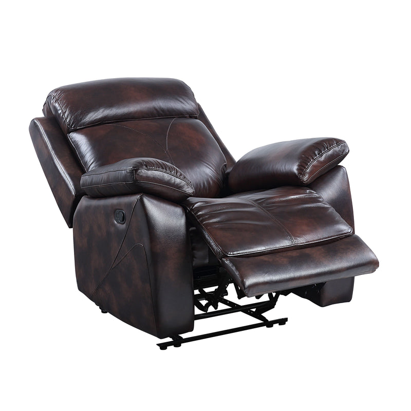 Perfiel - Recliner - 2 Tone Dark Brown Top Grain Leather