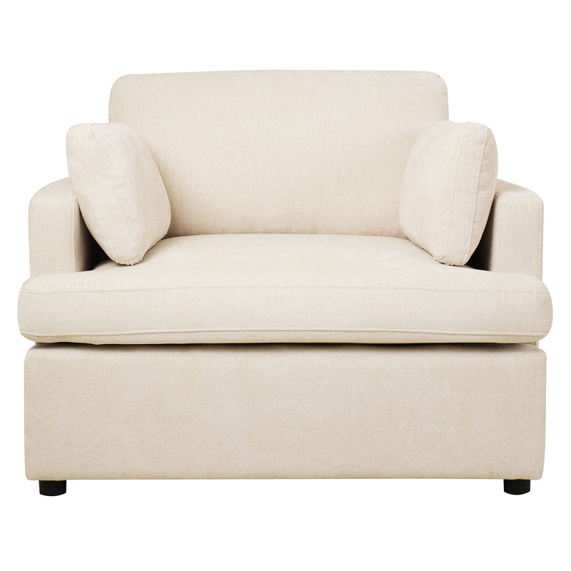 Oversized Accent Chair Comfortable Armrest Cushions, Versatile Neutral Style, Elegant Design, Durable Frame