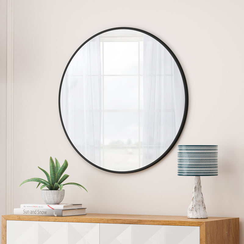 Wall Circular Mirror Metal Framed Mirror Round Vanity Mirror Dressing Mirror, For Bathroom, Living Room, Bedroom Wall Decor