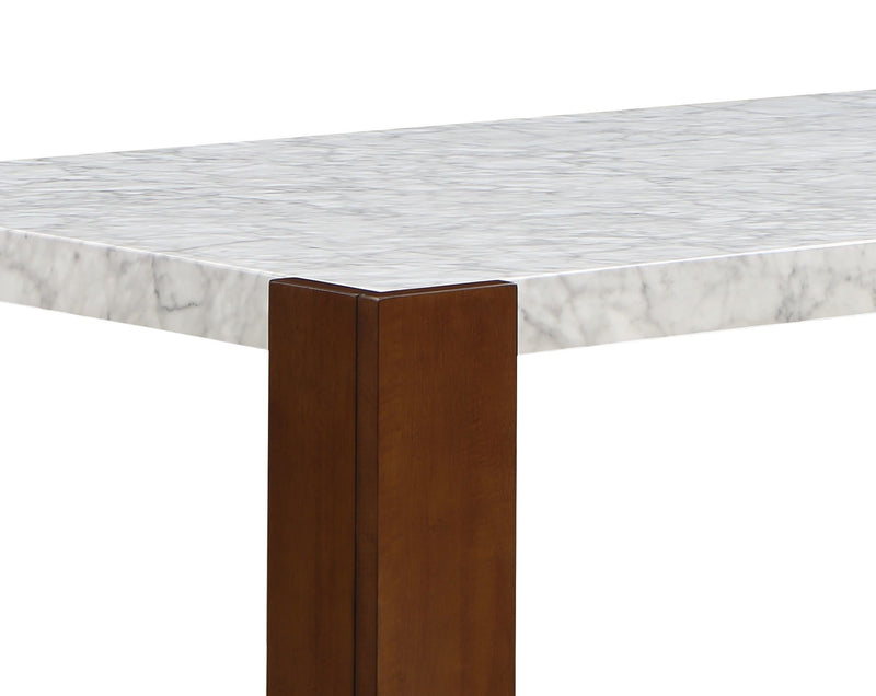 Hettie - Dining Table With Engineered Stone Top - Brown