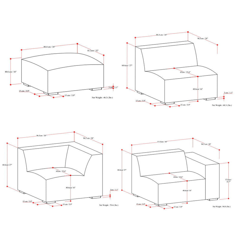 Rex - Handcrafted Sectional Sofa And Ottoman