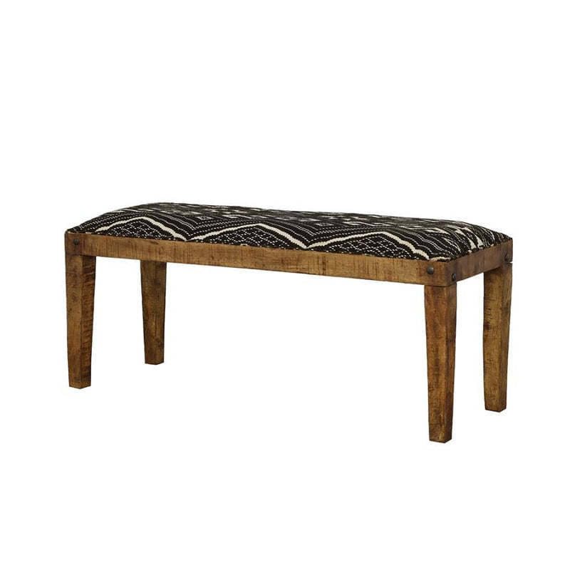 Lamont - Fabric Upholstered Accent Bench - Black And Natural - Atlantic Fine Furniture Inc