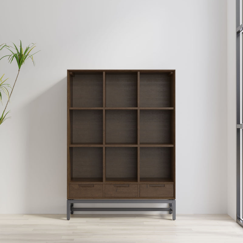 Banting - 9 Cube Bookcase With Drawers - Walnut Brown