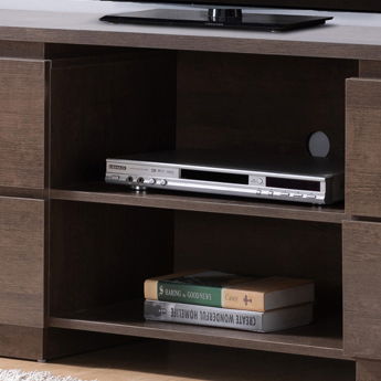 Home Entertainment Console, TV Stand With 4 Drawers, 2 Shelves - Walnut Oak