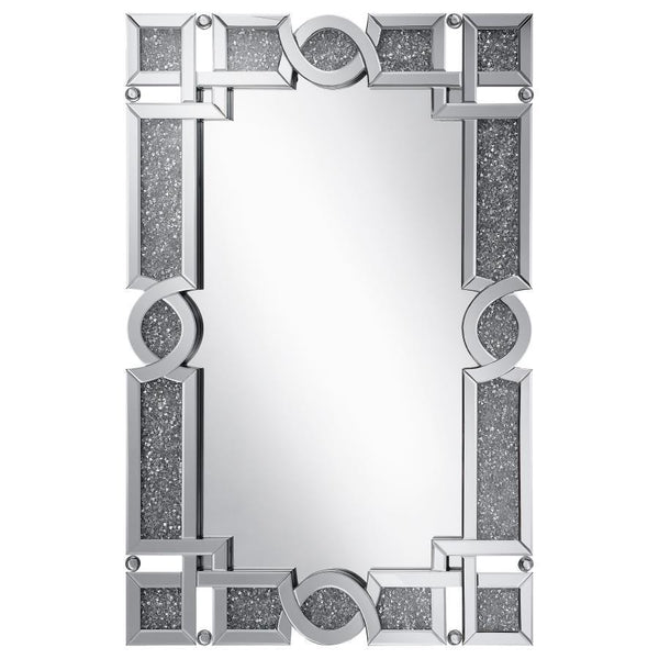 Jackie - Acrylic Crystal Frame Wall Mirror - Silver - Atlantic Fine Furniture Inc