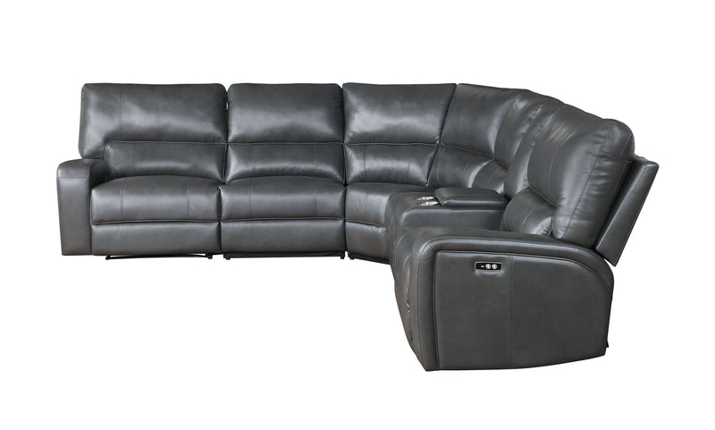 Saul - Power Recliner Sectional Sofa With USB Port Cupholder Console