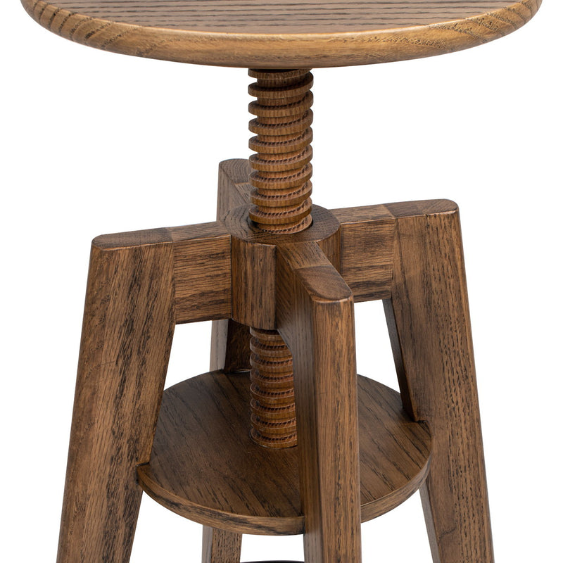 Spencer - Minimalist Oak Adjustable Bar Counter Stool - Walnut Brown Oak