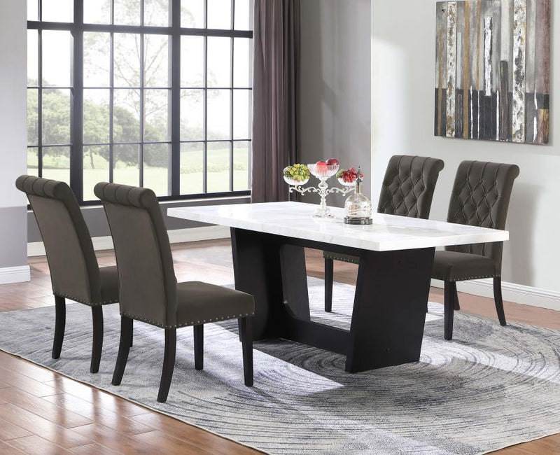 Sherry - Rectangular Marble Top Dining Table Set