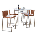 Marcel Mara - 5 Piece Dining Set Upholsted Contemporary Counter Height