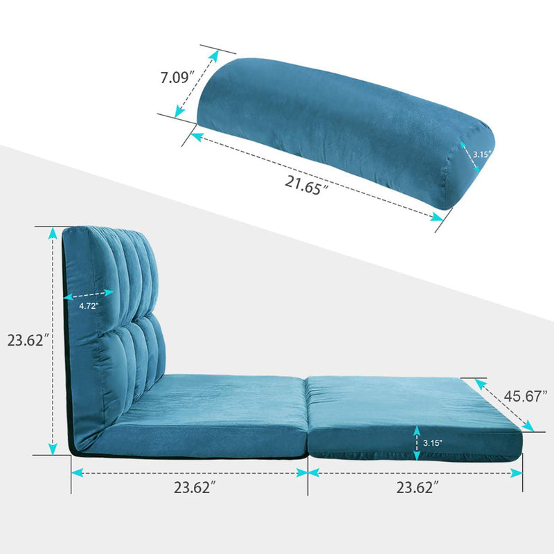 Double Chaise Lounge Sofa Floor Couch And Sofa With Two Pillows