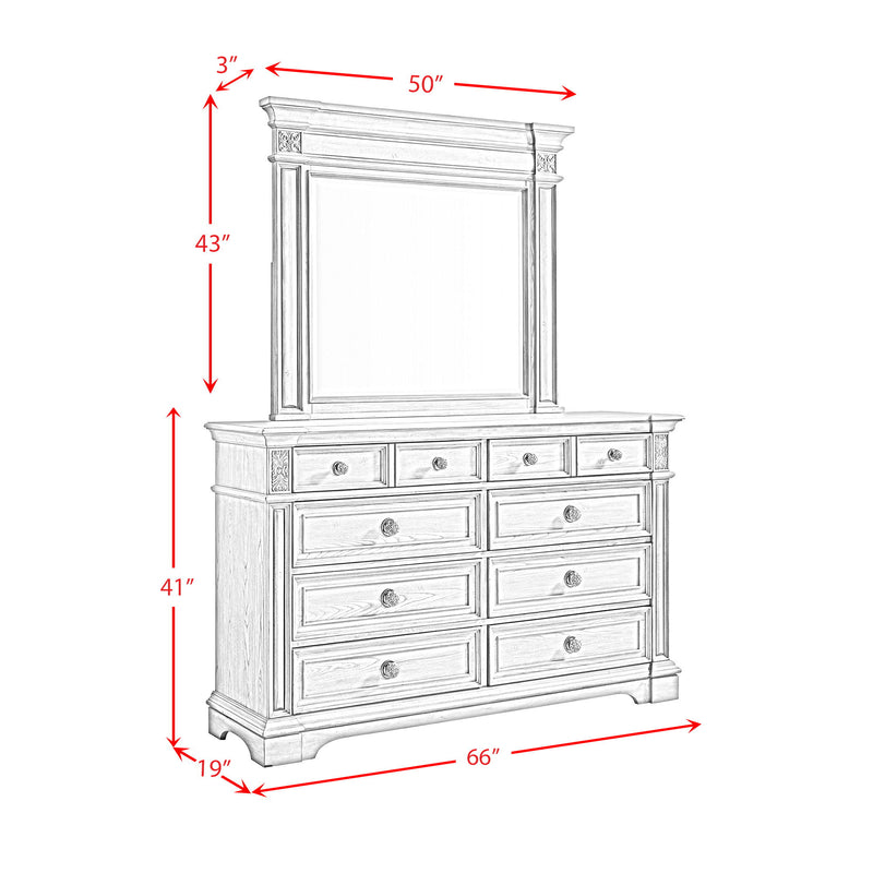 Glenmore - Dresser And Mirror Set - Aged Gray