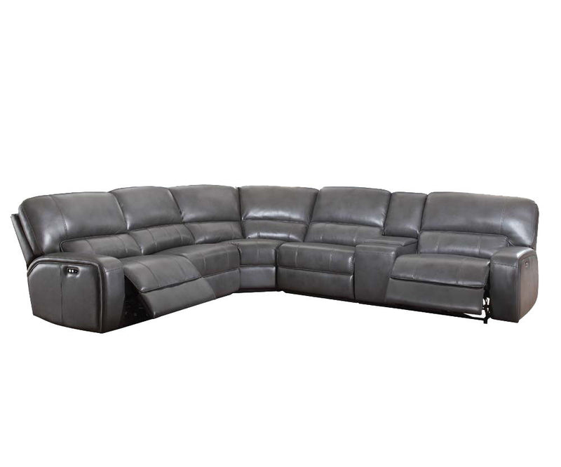 Saul - Power Recliner Sectional Sofa With USB Port Cupholder Console