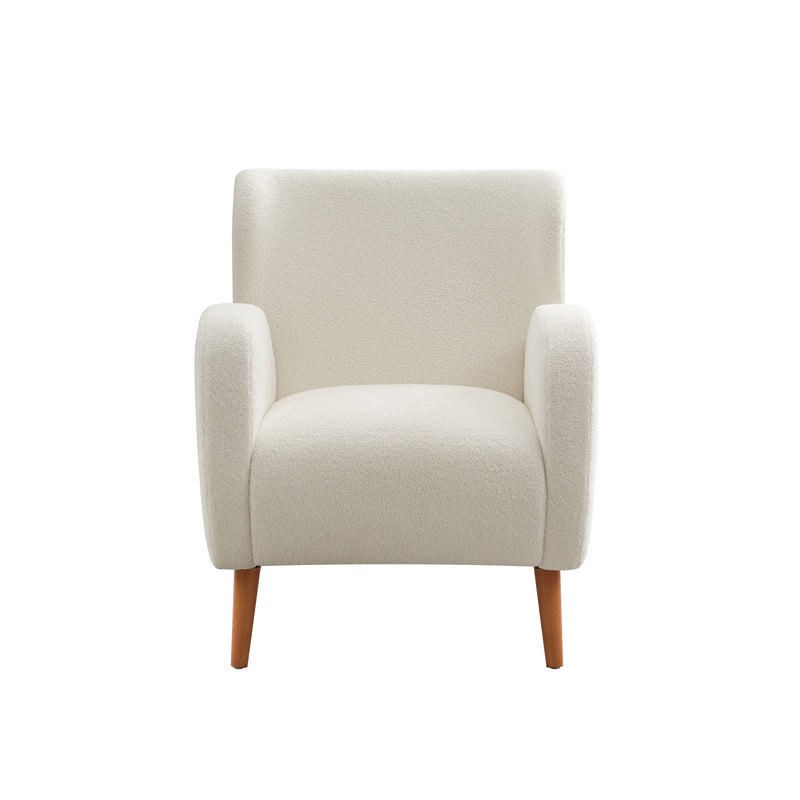 Modern Wing Back Lounge Chair Stylish Design, Soft Fabric, Solid Wood Legs, Durable Frame