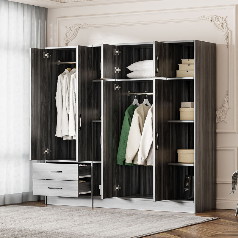 6 Door Wardrobe With Shelves And Drawers