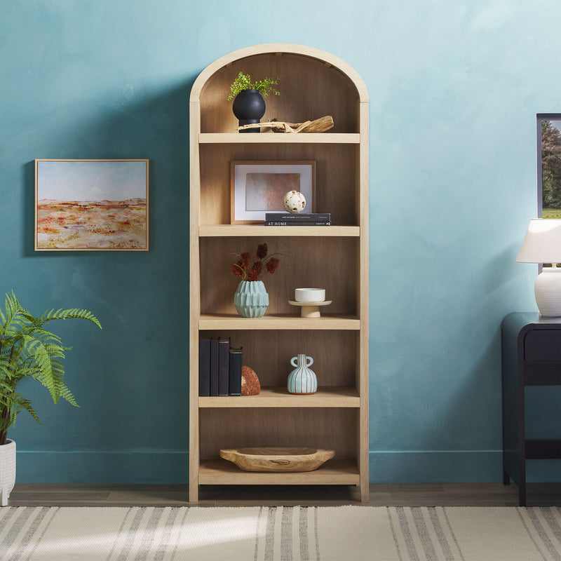 Modern 5 Shelf Open Arched Bookshelf