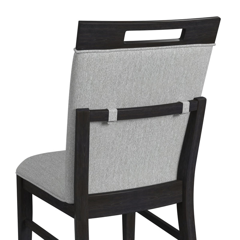 Transcend - Dining Side Chair With Fabric (Set of 2) - Charcoal And Light Gray