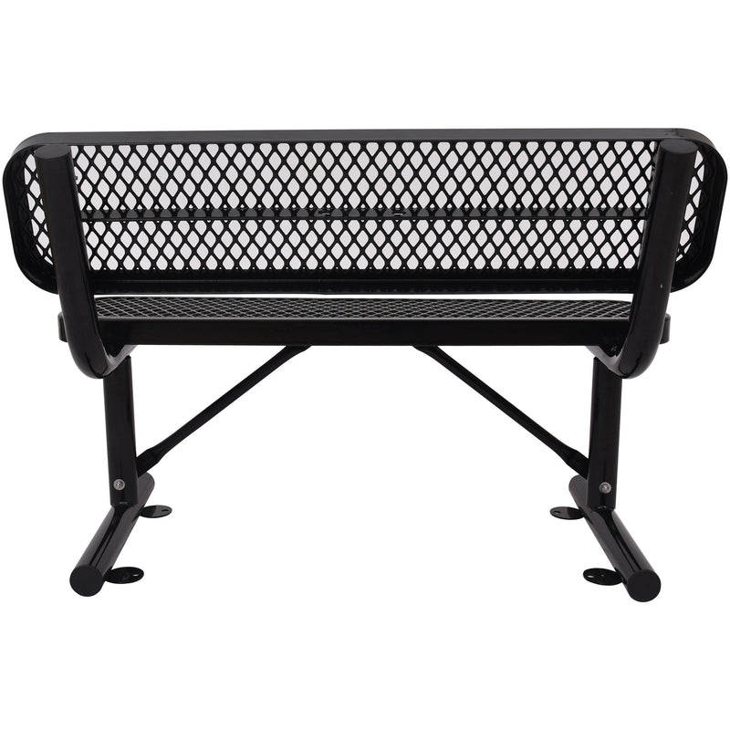 6' Outdoor Steel Bench With Backrest