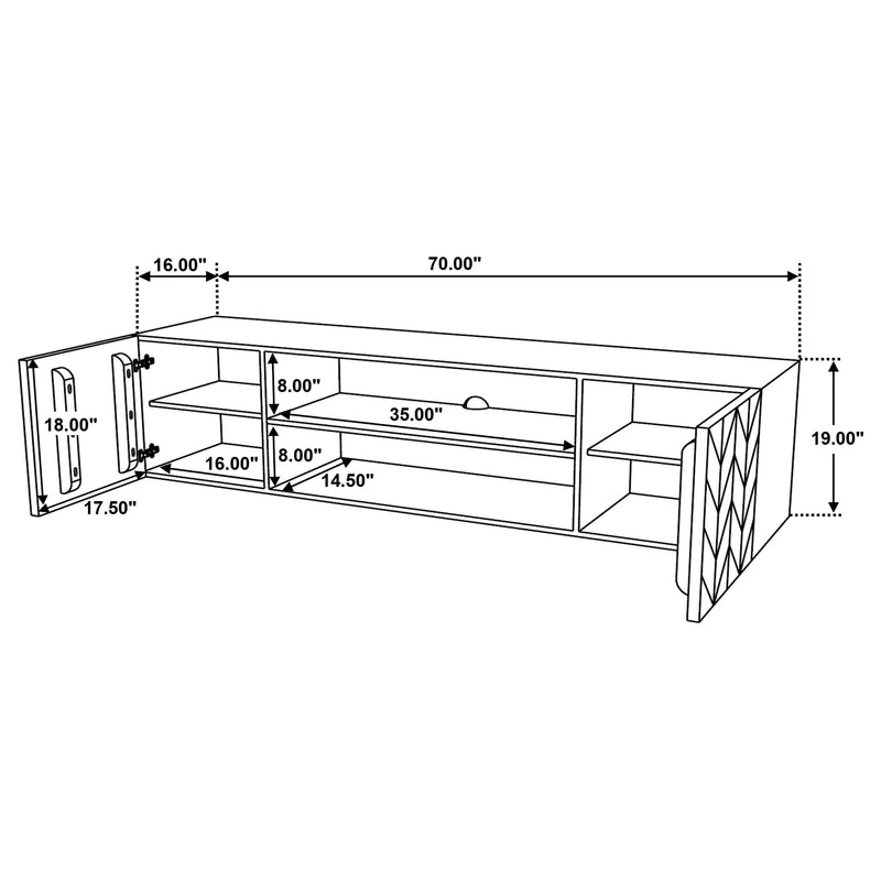 Keese - 2 Door Wood TV Stand Media Console - Mango Brown