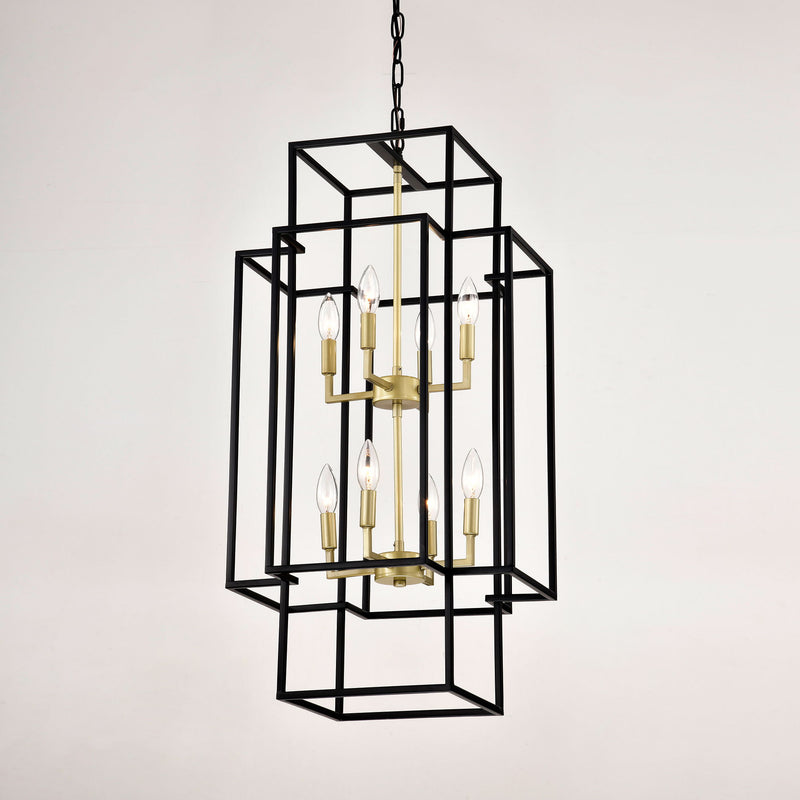 8 Light Lantern Chandelier Lighting, Entryway Chandeliers For High Ceilings, Chandeliers For Dining Room, Foyer, Entry, Staircase, Hallway, Height Adjustable (E12 Bulbs Not Included)