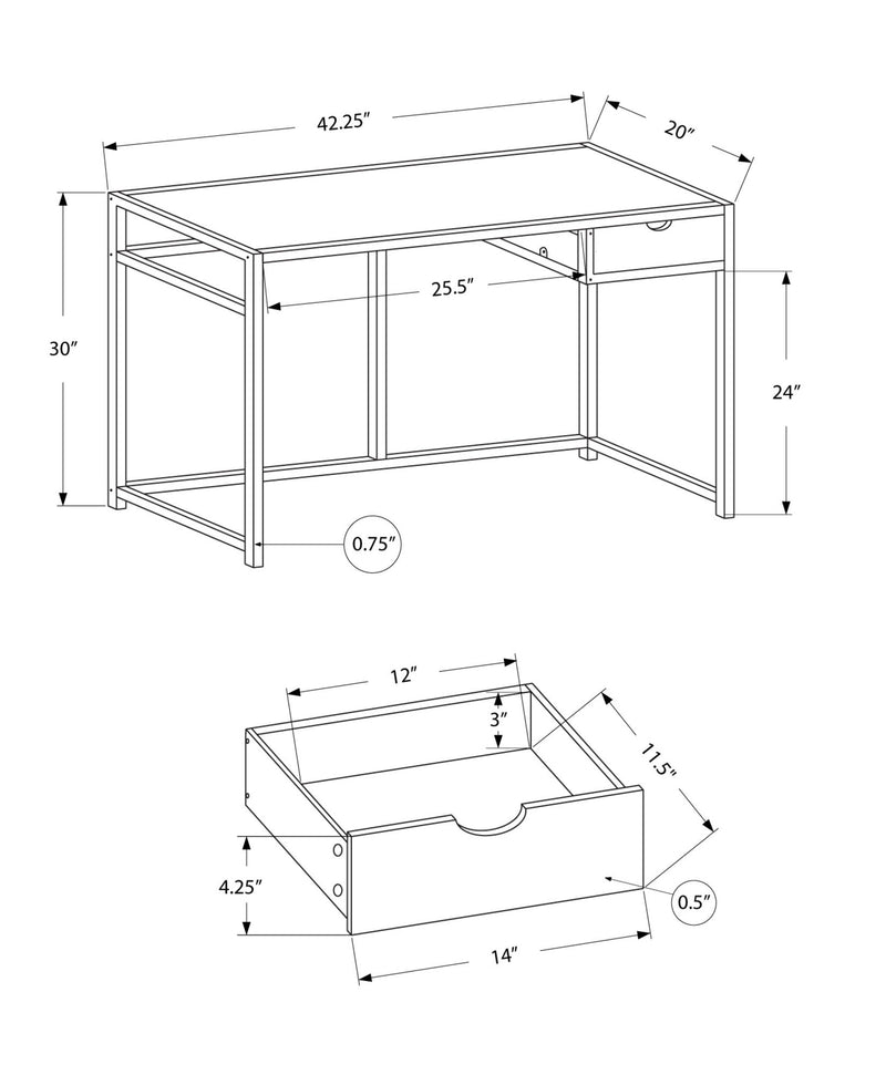 Computer Desk For Home Office, 1 Storage Drawer, Contemporary & Modern