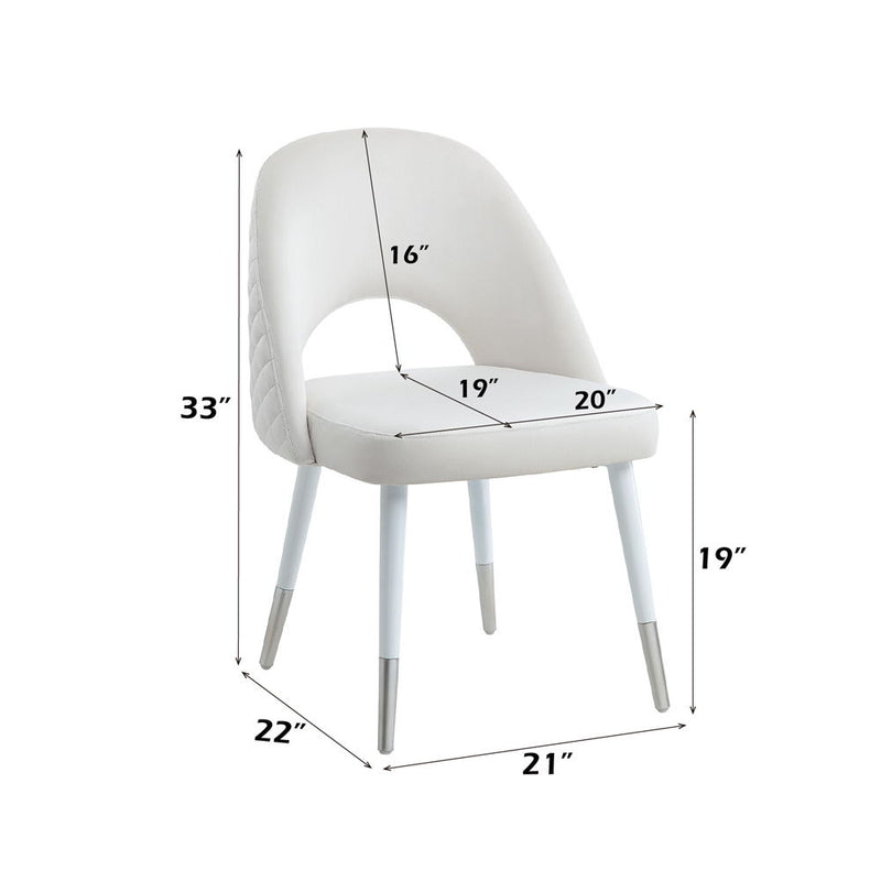 Zemirah - Side Chair (Set of 2) - White Velvet & White