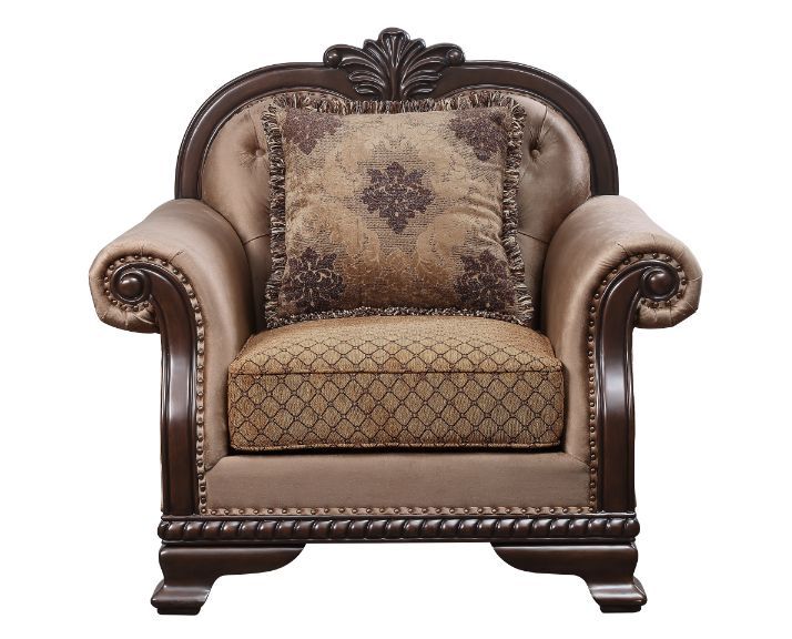 Chateau De Ville - Chair - Fabric & Espresso Finish