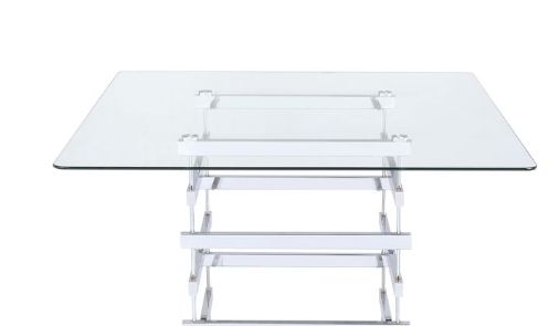 Nadie - Clear Glass Top Counter Height Table - Chrome