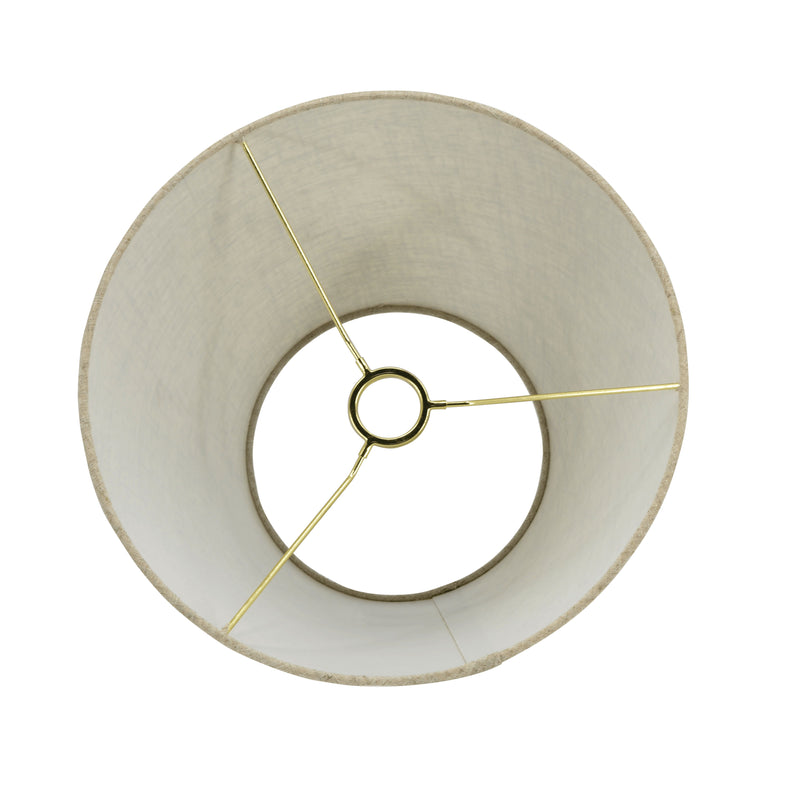 Serenity - Round Ribbed Lamp Base Clear Table Lamp Large Linen Shade - Clear / Gold / Natural