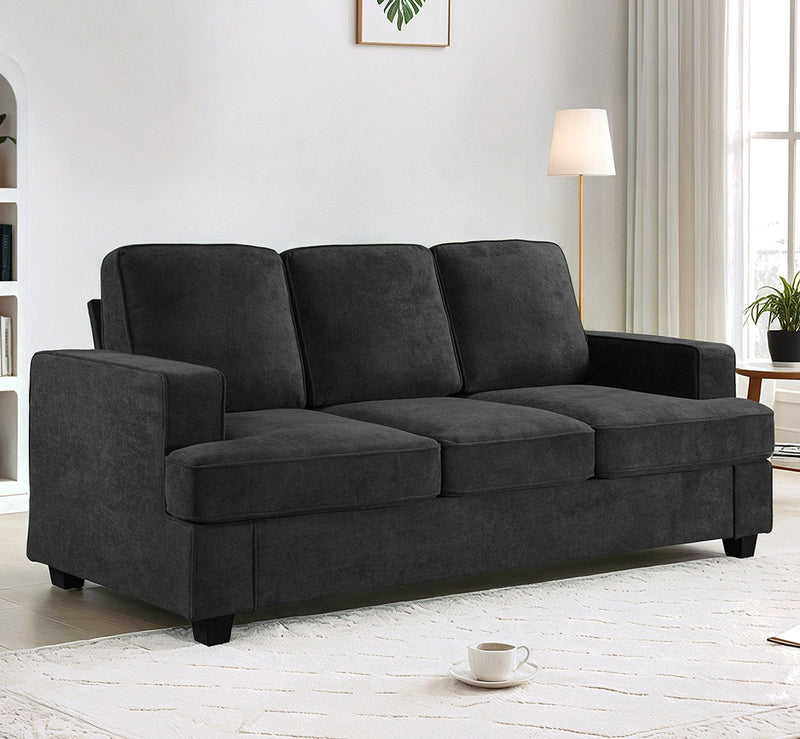 Modern Sofa, Comfortable 3 Seater Couch With Deep Seating, Loose Back Cushions, Wide Arms