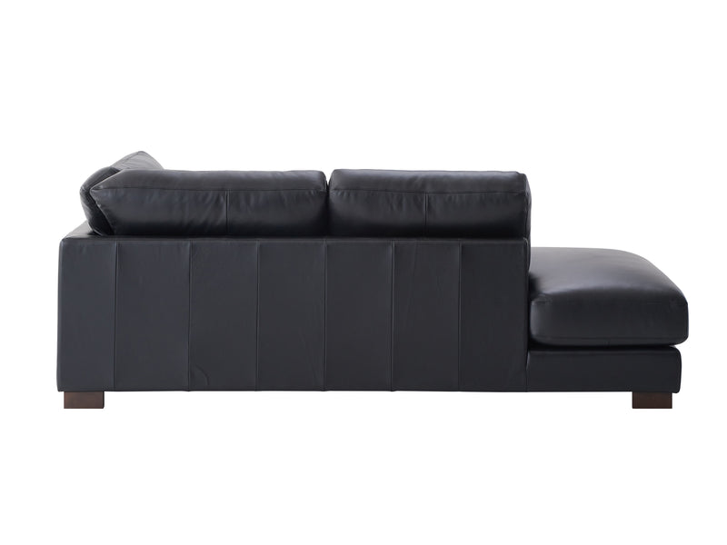 Geralyn - Leather Sectional Sofa With 2 Matching Color Toss Pillows - Black