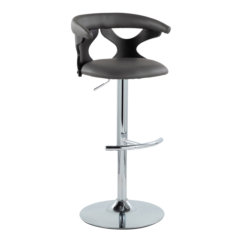 Gardenia - Contemporary Adjustable Barstool & Swivel, Rounded T Footrest (Set of 2)