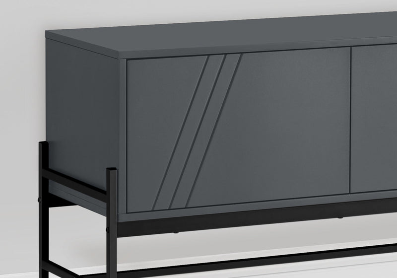 TV Stand, Console, Media Entertainment Center, Storage Cabinet, Contemporary Convenient Design - Gray