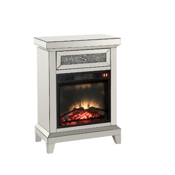 Noralie - Fireplace - Pearl Silver - 35" - Atlantic Fine Furniture Inc