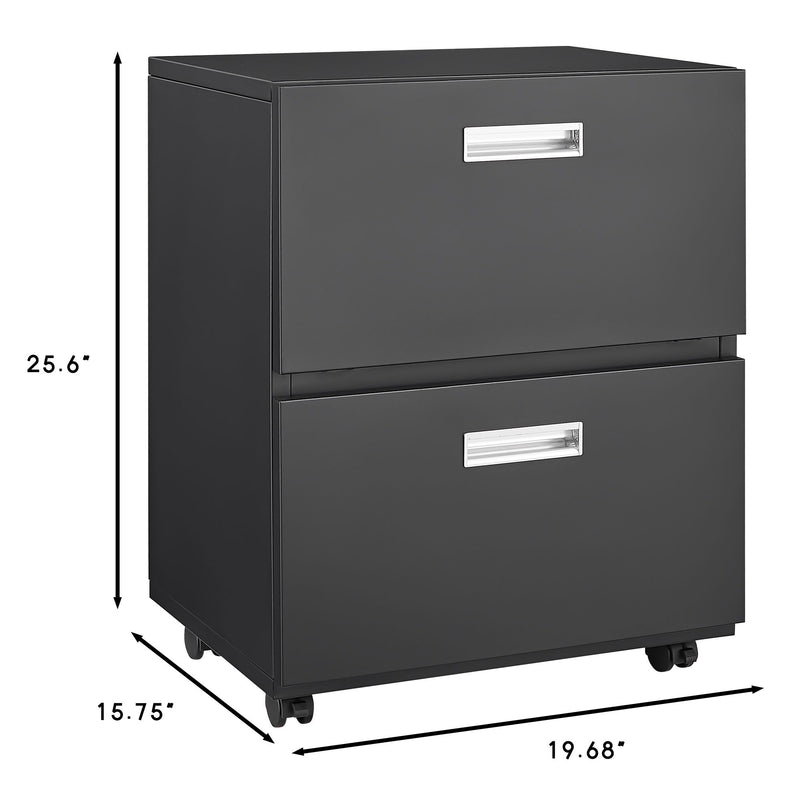 Office Furniture Copier Cabinet 2 Door Steel Copier Stand Mobile Pedestal File Printer Stand - Black