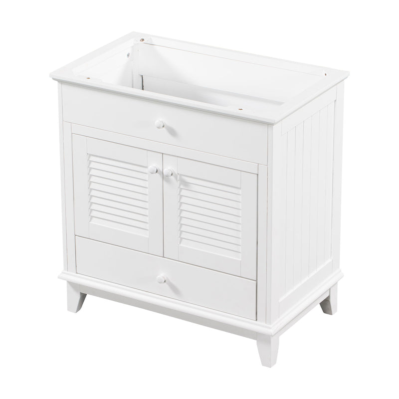 Bathroom Vanity Base Without Sink, Bathroom Cabinet With Two Doors And One Drawer - White