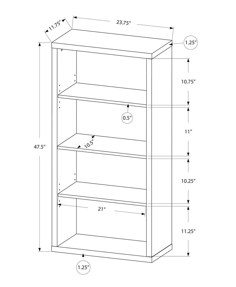 5 Tier For Office Bookshelf, Bookcase, Etagere, Contemporary & Modern