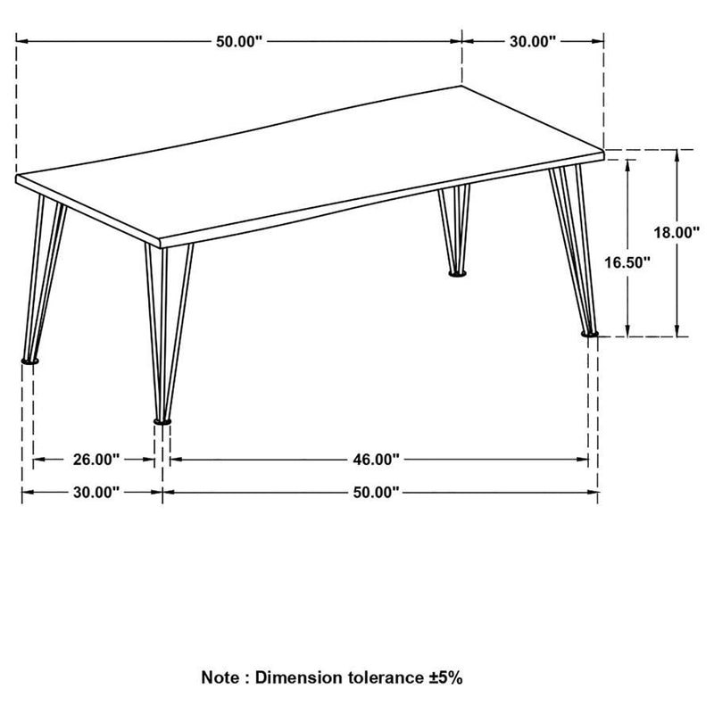 Zander - Rectangular Wood Top Coffee Table - Natural Brown