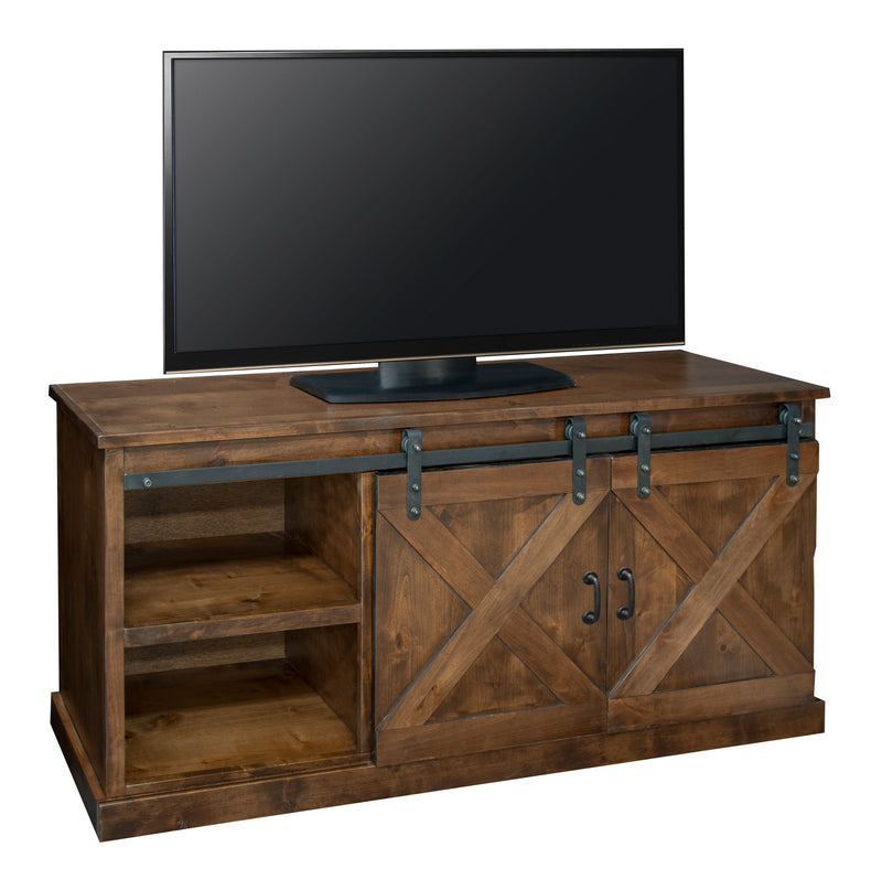 Bridgevine Home Farmhouse 66 inch TV Stand Console for TVs up to 80 inches, No Assembly Required, Aged Whiskey Finish