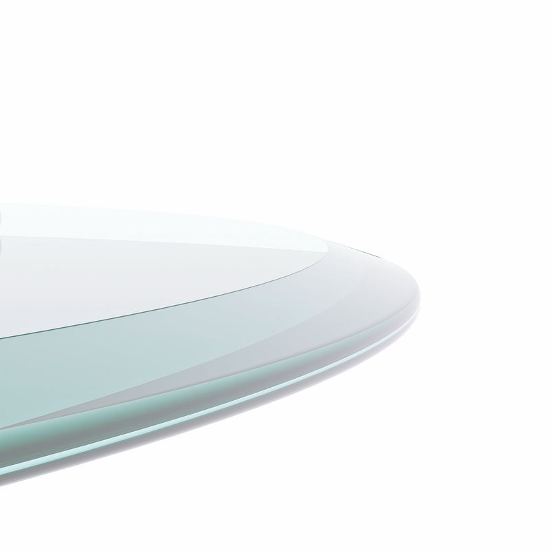 Round Tempered Glass Table Top Glass Thick Beveled Polished Edge