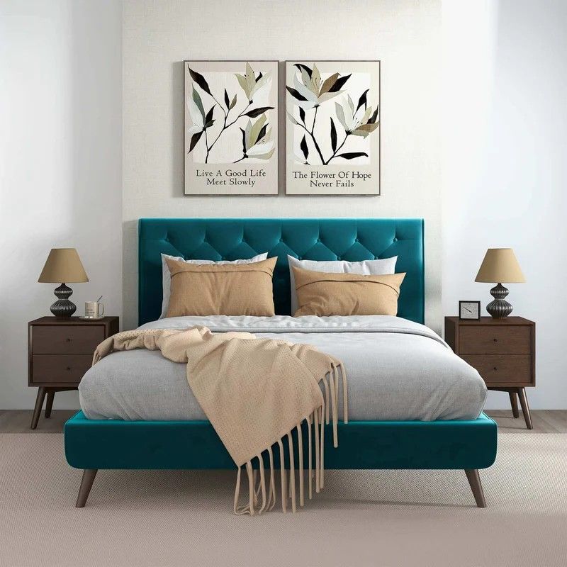 Dillon - Velvet Platform Bed