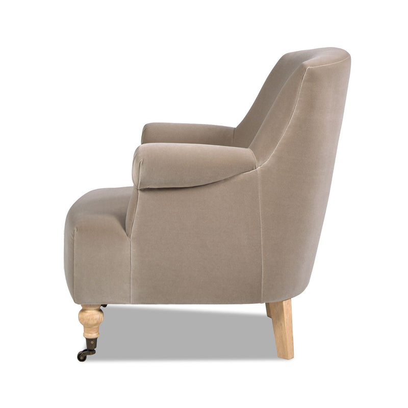 Eloise - Pleated Sock Arm Accent Armchair - Mink Beige