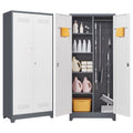 Metal Storage Cabinets, Cleaning Tool Cabinet With Locking Door, Tall Broom Tool Organizer And Storage, Large Storage Cabinet For Kitchen