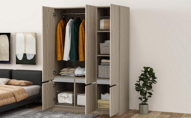 6 Doors Wardrobe Storage For Bedroom