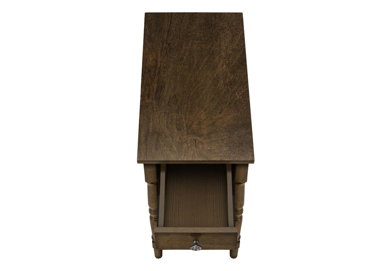 Accent End Table, 2 Tier, Storage Drawer, Traditional Stylish Design